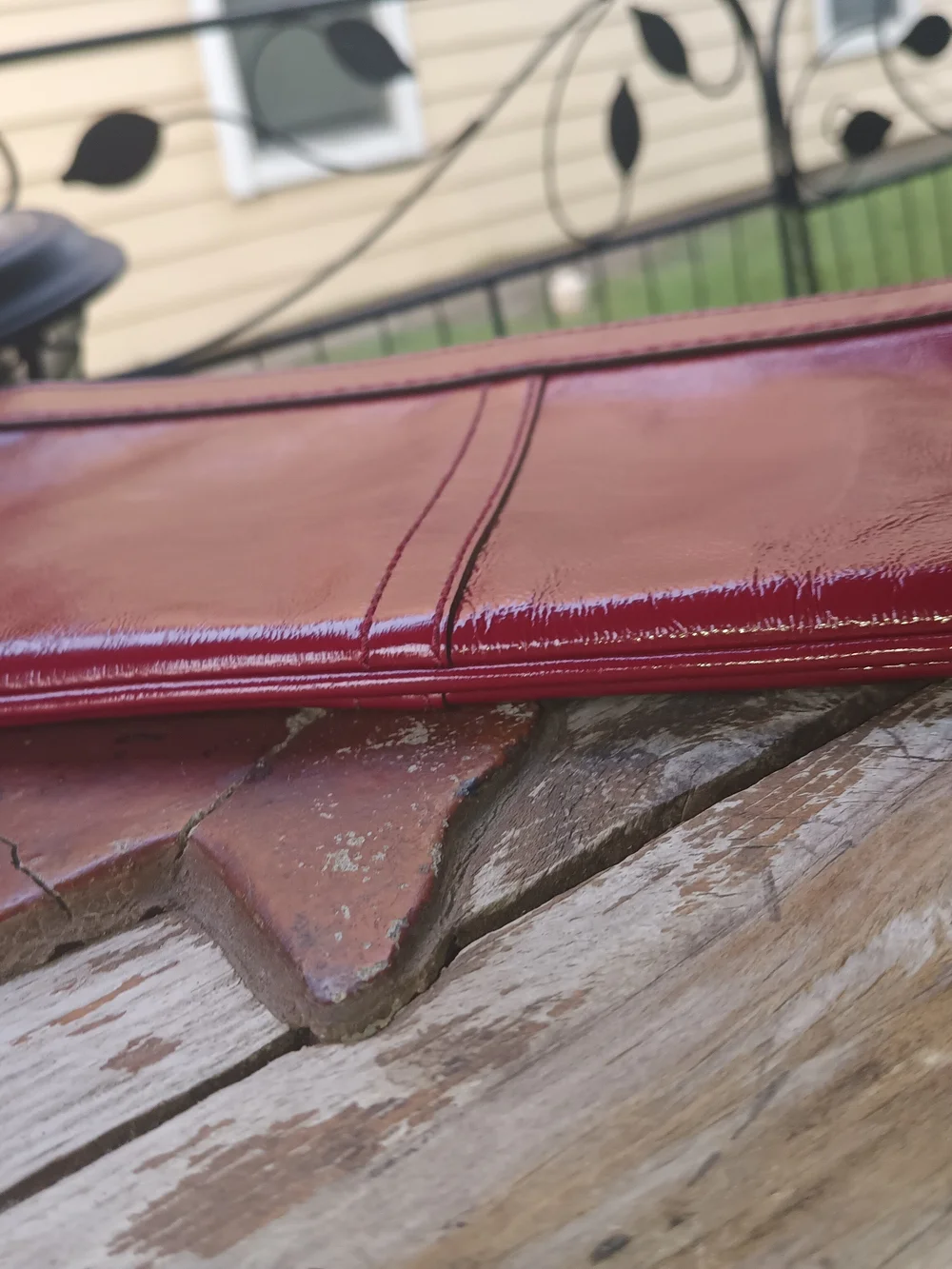 Coach Red Patent Leather Wristlet Clutch